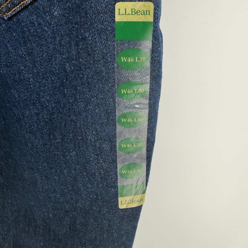 LL Bean Double L Jeans Mens 46x30 Dark Wash Blue Straight Leg Denim 220626 NEW - Picture 8 of 10